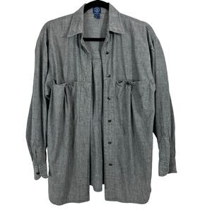 GAP Relaxed Fit Button Front 100% Cotton Collared Grey Shirt Size S